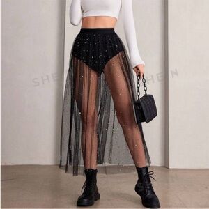 Black Festival Maxi Skirt